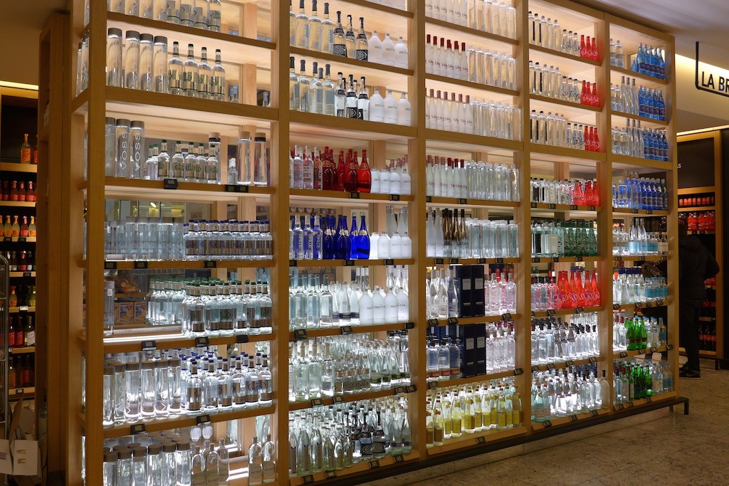 Mineral waters at La Grande Epicerie de Paris