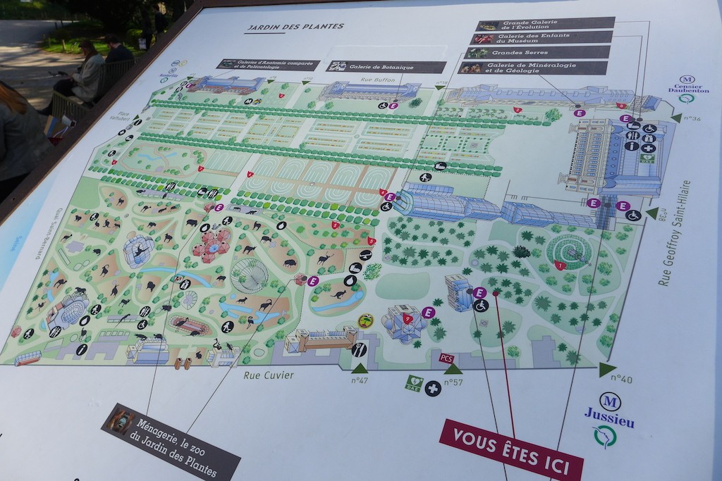 Map of the Jardin des plantes Paris