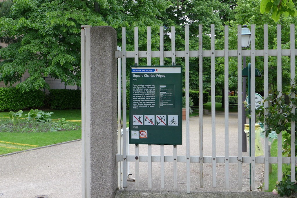 Entrance of the Jardin Charles Peguy - Paris