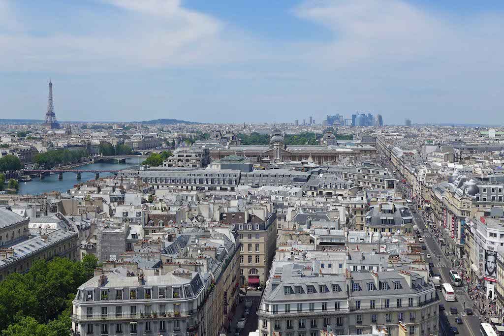 Tour Saint Jacques - View over Paris: towards West