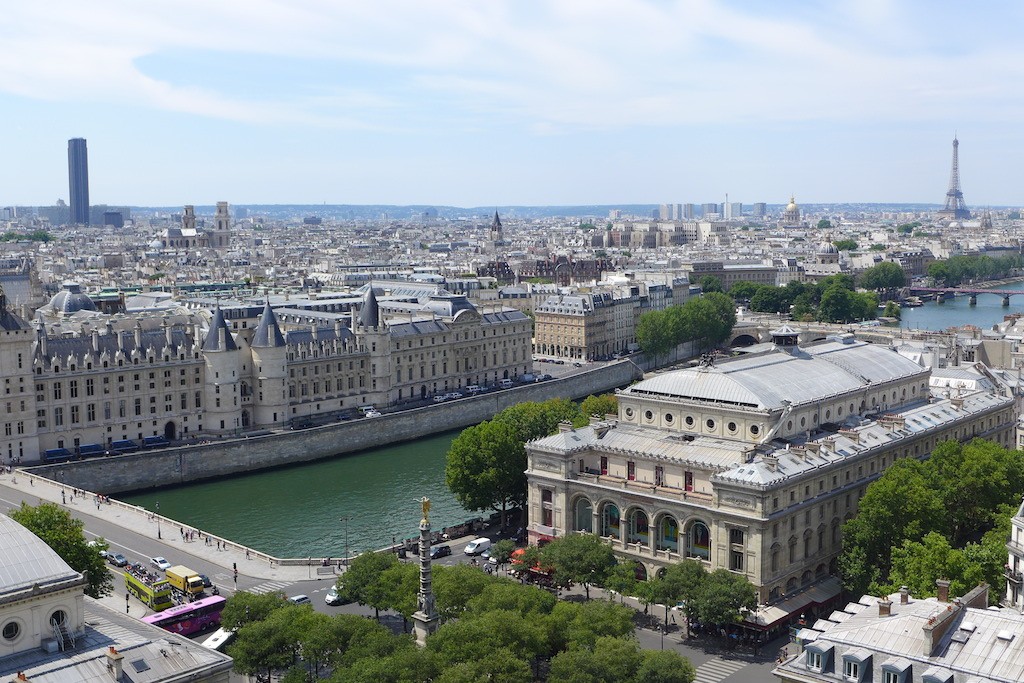 Tour Saint Jacques - View over Paris: towards South