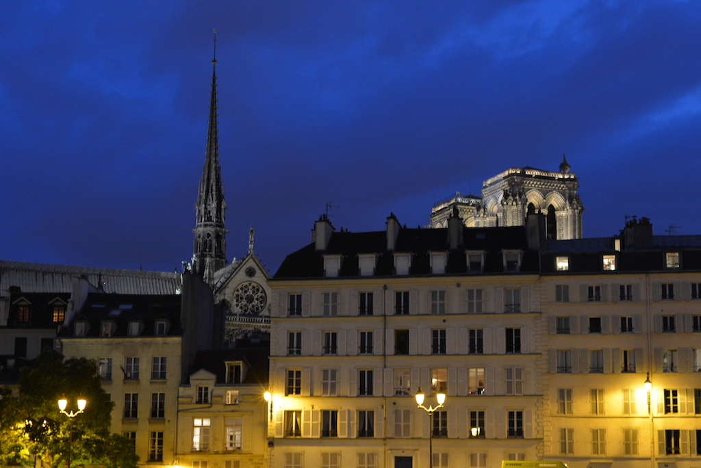 Paris Plages-Beautiful view on the towers of Notre Dame