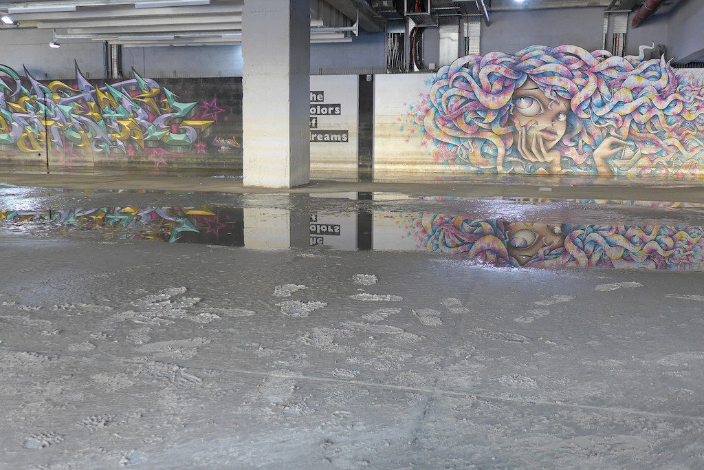 Street art under the Cité de la Mode et du Design
