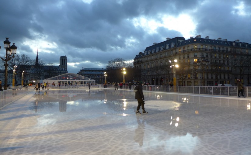 Last Days for Ice Skating in Front of the City Hall in Paris